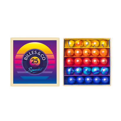 Billes & CO üveggolyó szett - Sunset, kis doboz