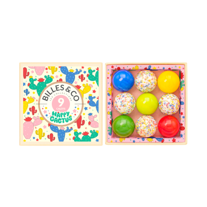 Billes & CO üveggolyó szett - Happy Cactus, nagy üveggolyók