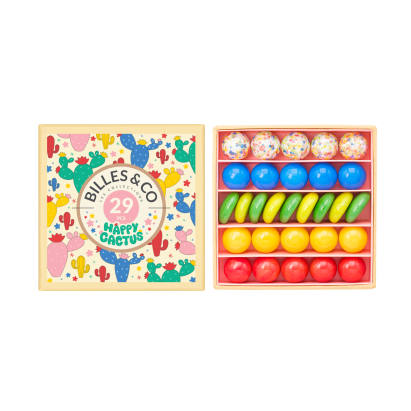 Billes & CO üveggolyó szett - Vidám kaktusz, kis doboz