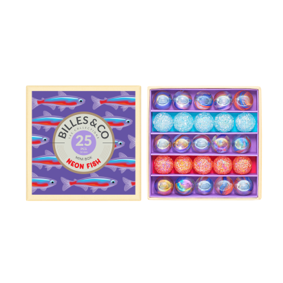 Billes & CO üveggolyó szett - Neon halak, kis doboz