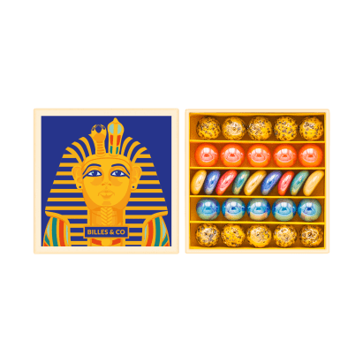 Billes & CO üveggolyó szett - Egyiptom // Tutankhamon, kis doboz