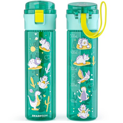 Bearfoot kulacs, 500 ml - Türkiz dínók