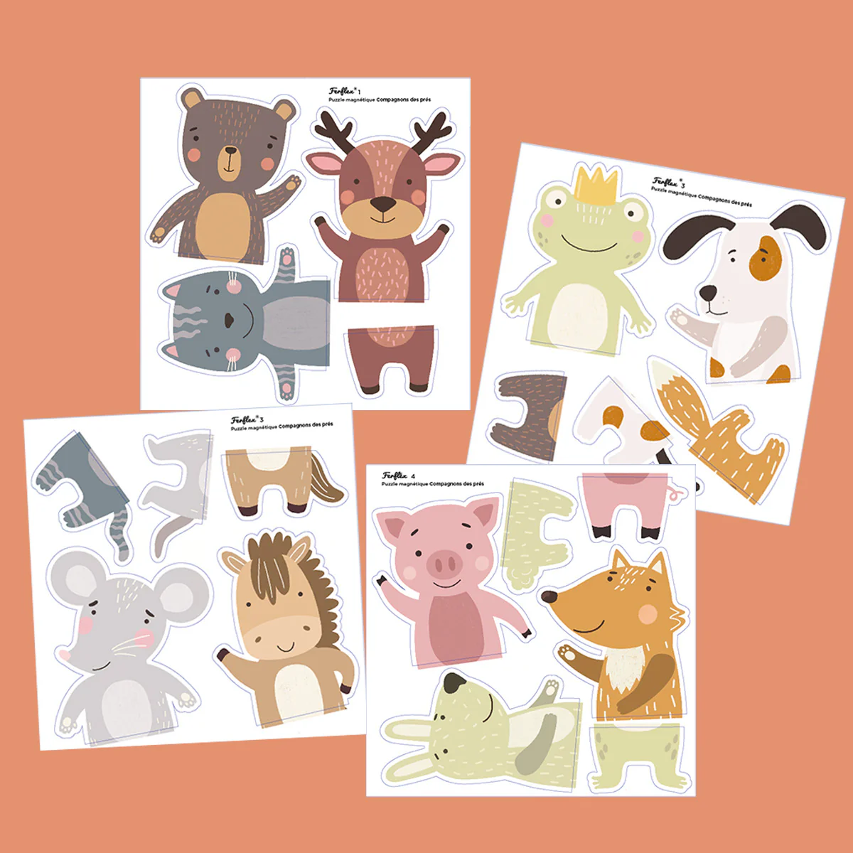 Ferflex mágneses állatos puzzle – Mezei barátok