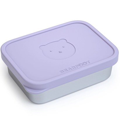 Bearfoot rozsdamentes acél bento box – gyerek uzsonnásdoboz - Levendula, 1200 ml