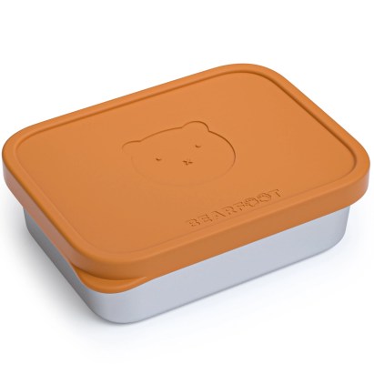 Bearfoot rozsdamentes acél bento box – gyerek uzsonnásdoboz - Karamell, 700 ml