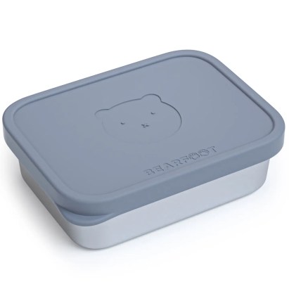 Bearfoot rozsdamentes acél bento box – gyerek uzsonnásdoboz - Kék, 700 ml