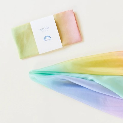 Sarah's Silks játszóselyem, mintás - Pasztell szivárvány