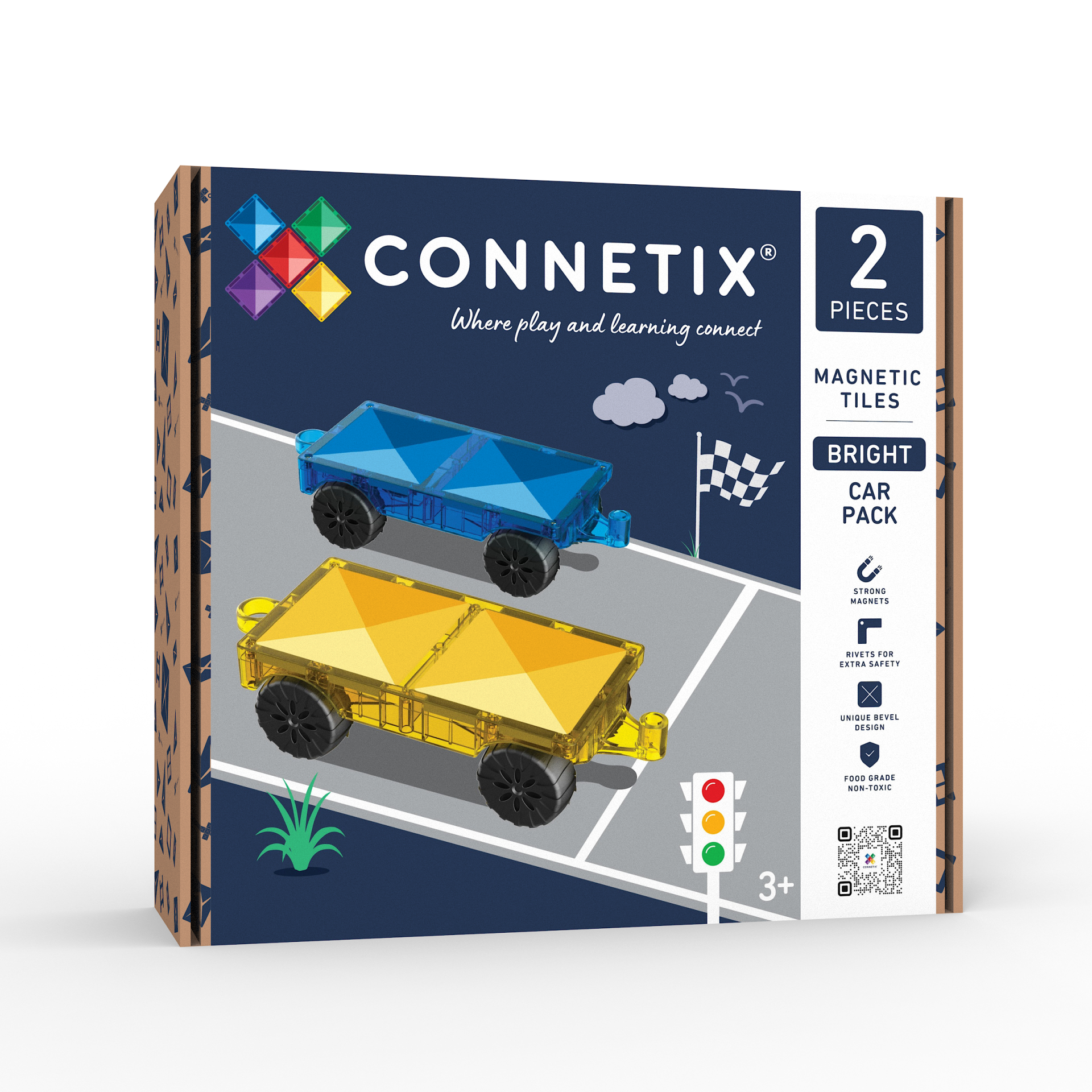 CONNETIX Bright Car Pack – mágneses autóalap, 2 db