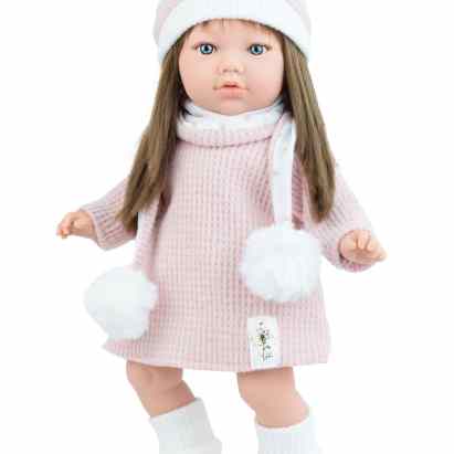 Marina & Pau Alina Pompom baba – 45 cm, textiltáskával